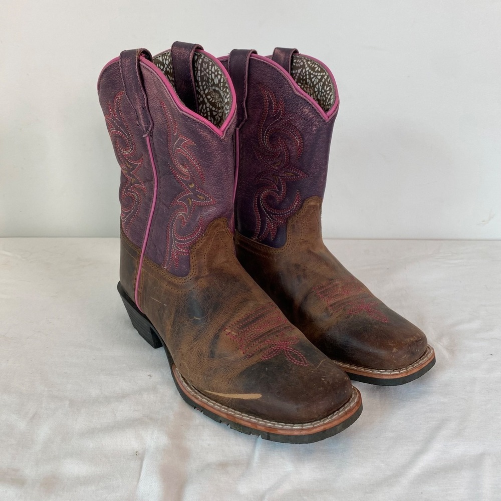 Dan Post Childrens Western Cowboy Leather Boots Size 3D Majesty Square Toe